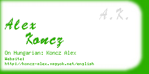 alex koncz business card